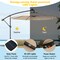Costway 10 Ft Patio Solar LED Offset Umbrella 40 Lights Crank Cross Base